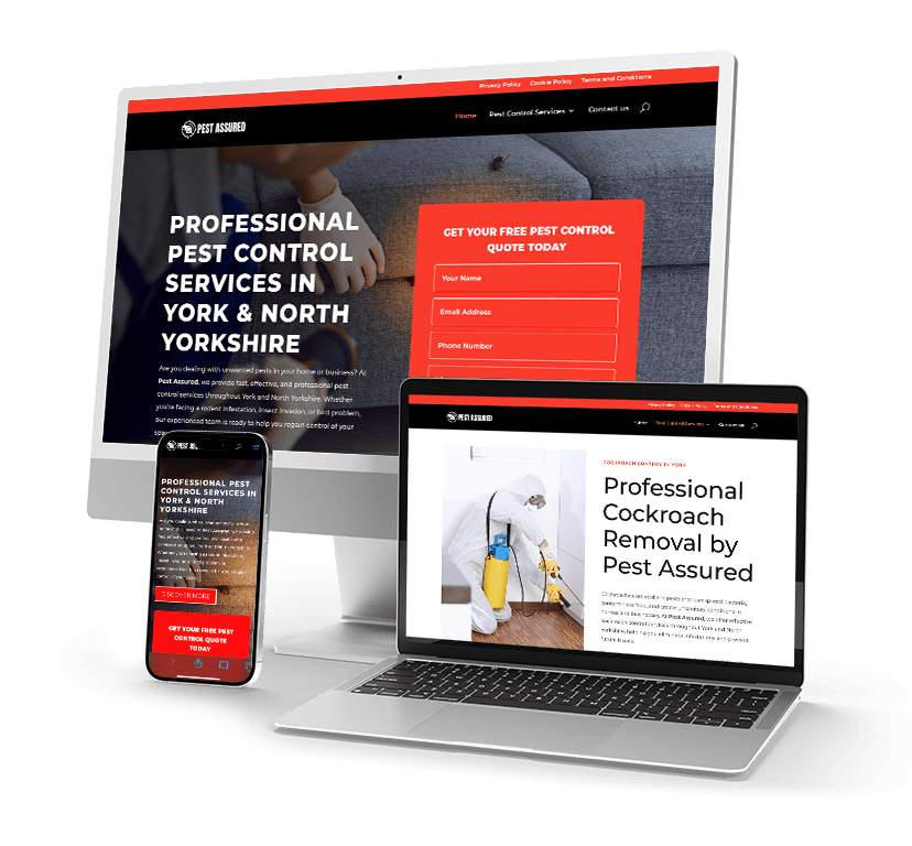 Pest Assured Website design in Huby